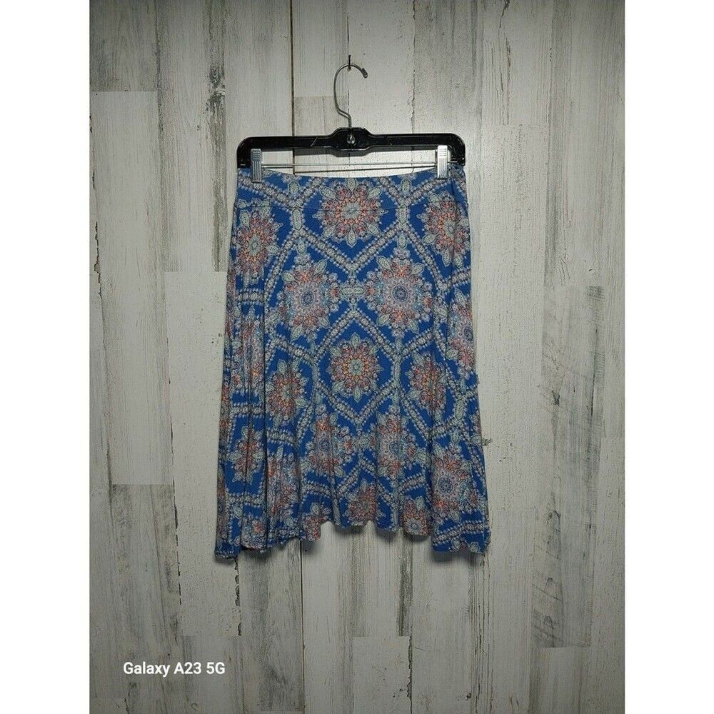 Renee C Stitch Fix Mini Skirt Medium Blue Boho Bohemian Flare
